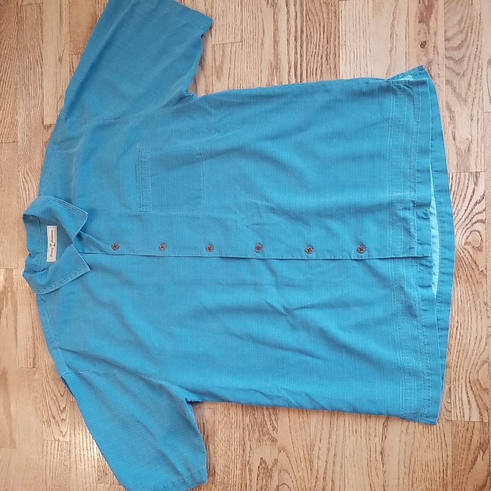 (M) Tommy Bahama 100% Silk Shirt Vacation Resortwear Travel Coastal Tropical